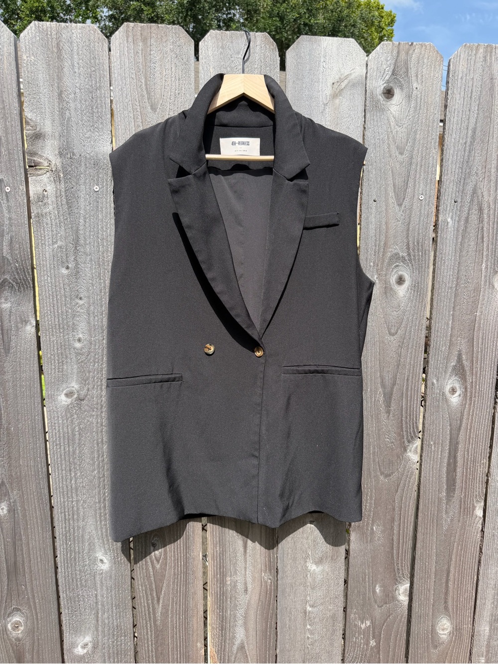 4th & Reckless Black Sleeveless Tailored Vest